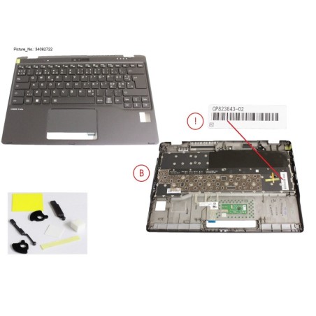 34082722 - UPPER ASSY INCL. KEYB NORDIC W.PV