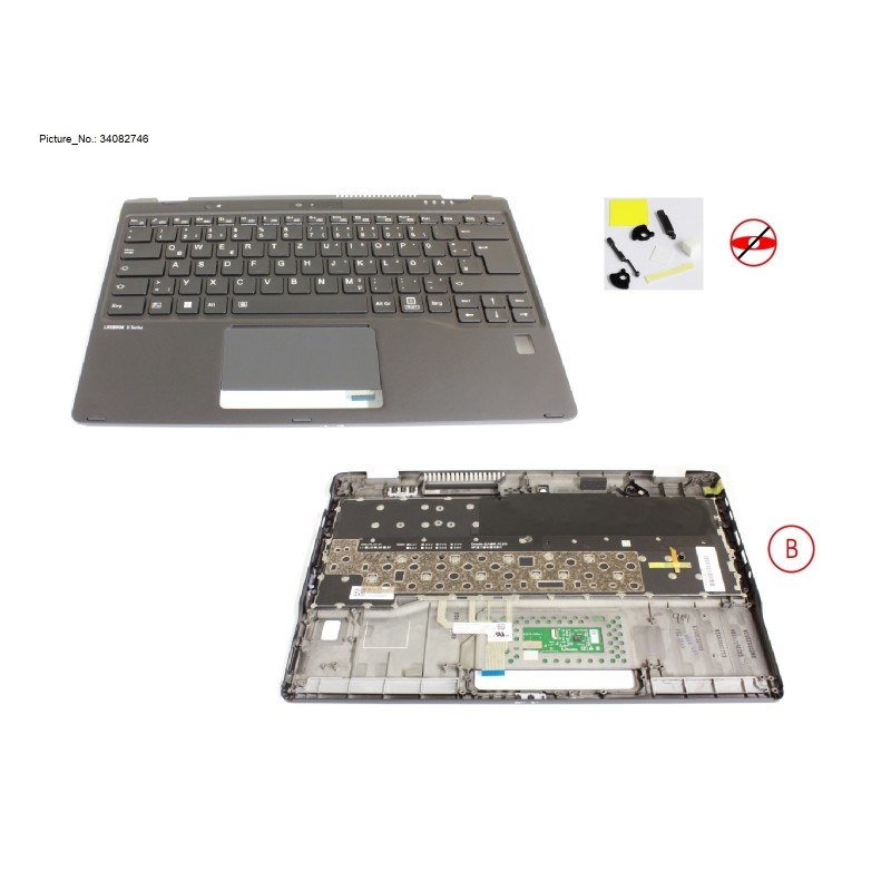 34082746 - UPPER ASSY INCL. KEYB GERMAN W.FP