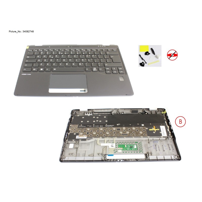 34082748 - UPPER ASSY INCL. KEYB UK.US W.FP