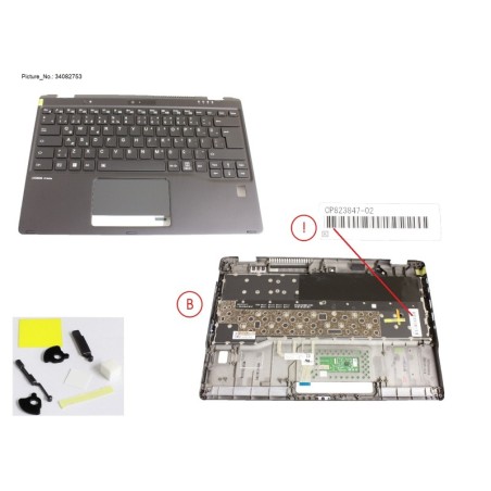 34082753 - UPPER ASSY INCL. KEYB TURKEY W.FP