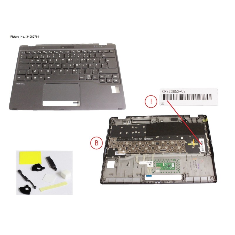 34082761 - UPPER ASSY INCL. KEYB SWEDEN W.PV
