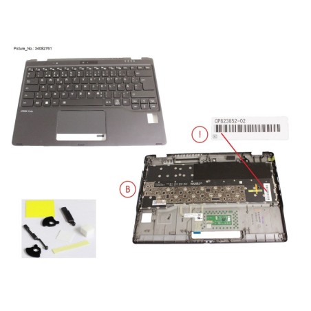 34082761 - UPPER ASSY INCL. KEYB SWEDEN W.PV