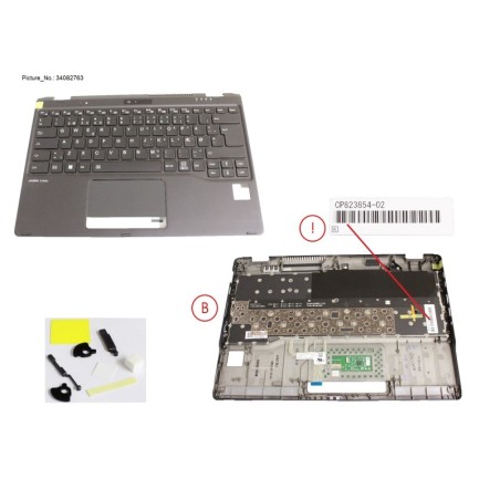 34082763 - UPPER ASSY INCL. KEYB DENMARK W.PV