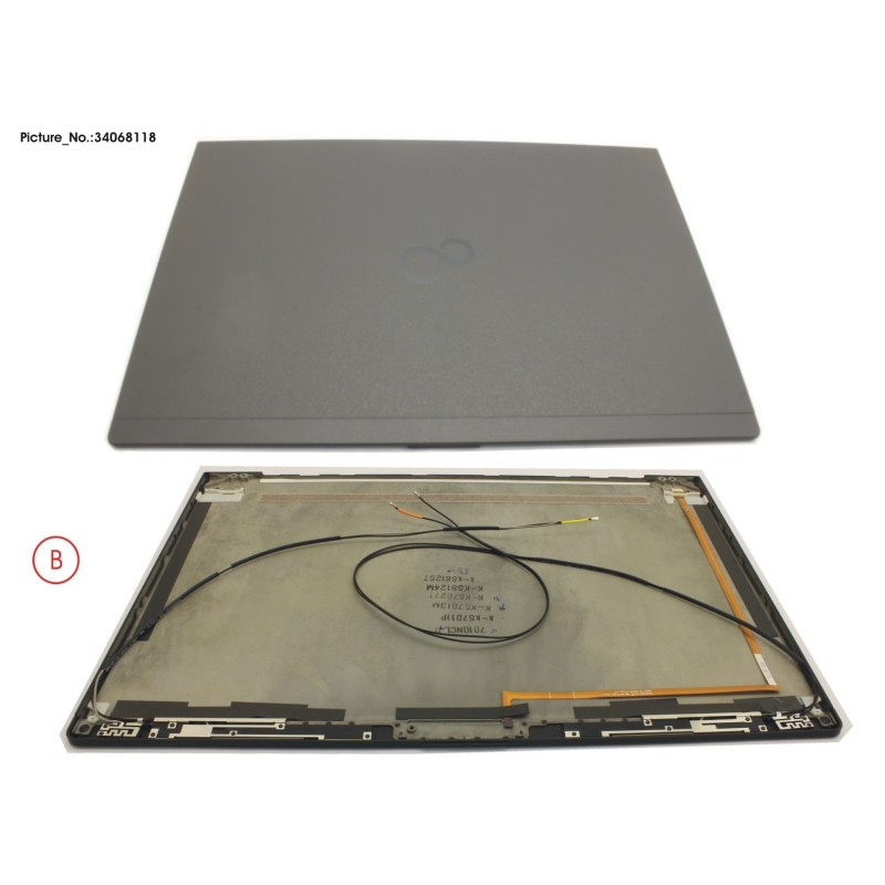 34068118 - LCD BACK COVER BLACK NO TOUCH WWAN W.CAM