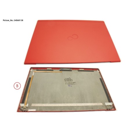 34068138 - LCD BACK COVER RED NON TOUCH W.CAM