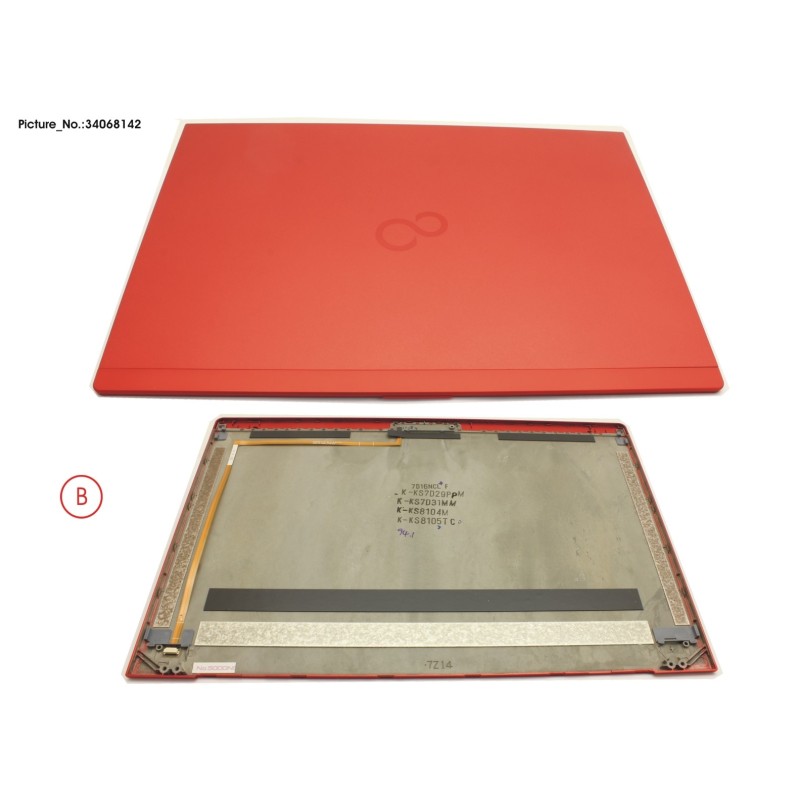 34068142 - LCD BACK COVER RED TOUCH W.CAM