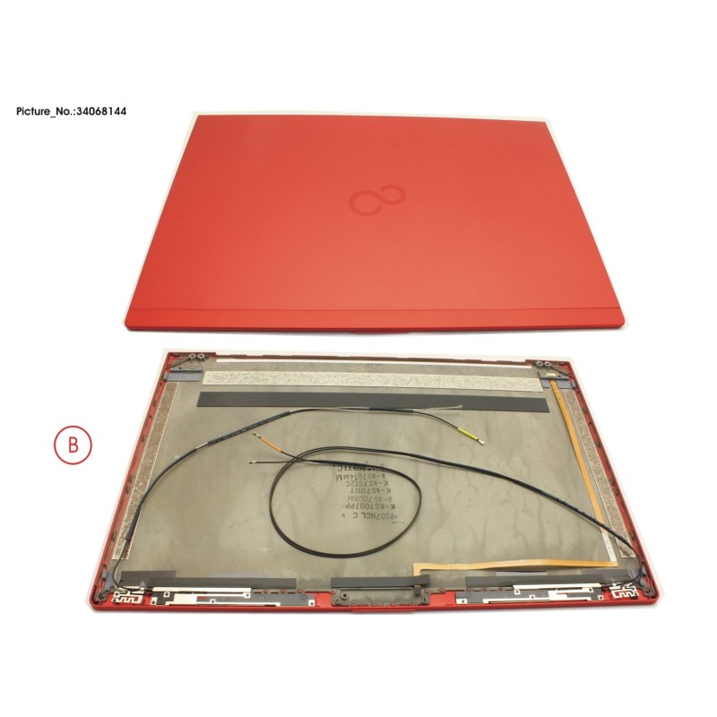34068144 - LCD BACK COVER RED TOUCH WWAN W.CAM