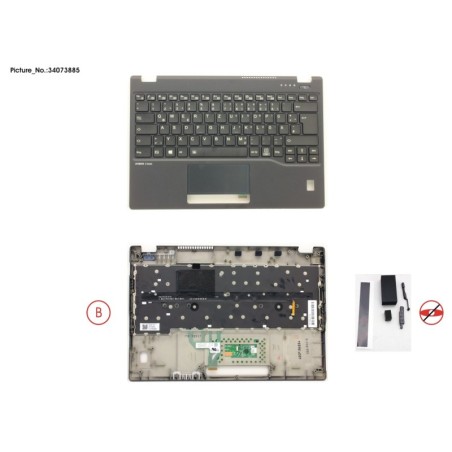 34073885 - UPPER ASSY INCL. KEYB GERMAN W.FP(TBT)