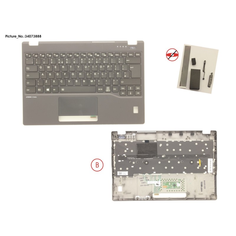 34073888 - UPPER ASSY INCL. KEYB UK W.FP(TBT)