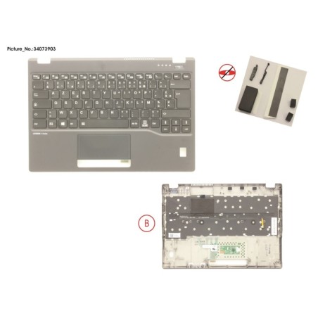 34073903 - UPPER ASSY INCL. KEYB FRANCE W.FP(TBT)