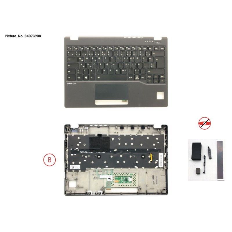 34073908 - UPPER ASSY INCL. KEYB TURKEY FOR PV