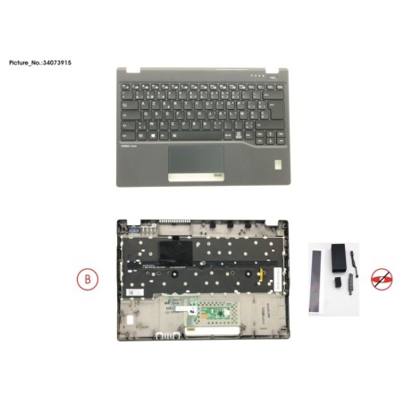 34073915 - UPPER ASSY INCL. KEYB BELGIUM W.FP(TBT)