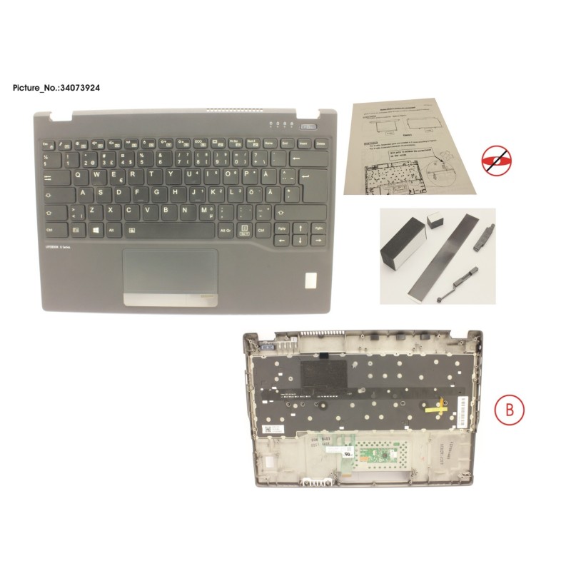 34073924 - UPPER ASSY INCL. KEYB SWE.FIN W.FP(TBT)