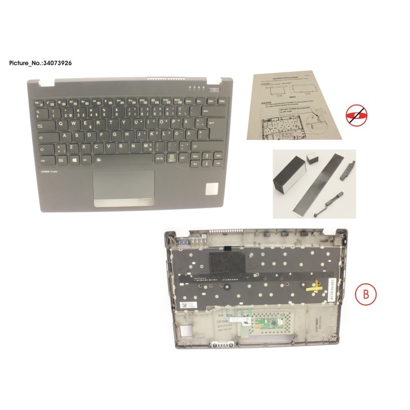 34073926 - UPPER ASSY INCL. KEYB SWE.FIN FOR PV