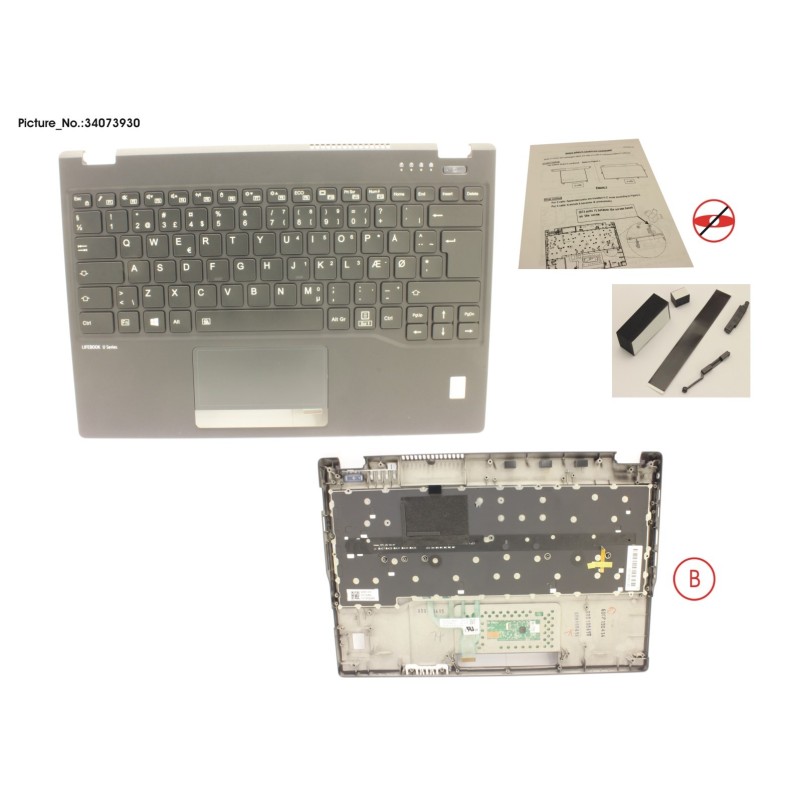 34073930 - UPPER ASSY INCL. KEYB DENMARK W.FP(TBT)