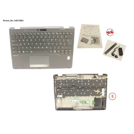 34074003 - UPPER ASSY INCL. KEYB UK W.FP(ALT)