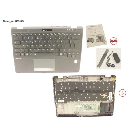 34074006 - UPPER ASSY INCL. KEYB US W.FP(ALT)