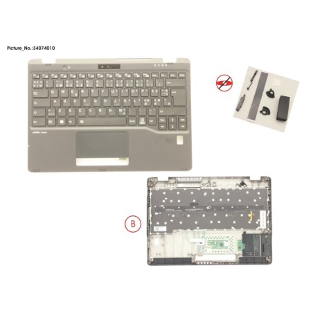 34074010 - UPPER ASSY INCL. KEYB NORDIC W.FP(TBT)