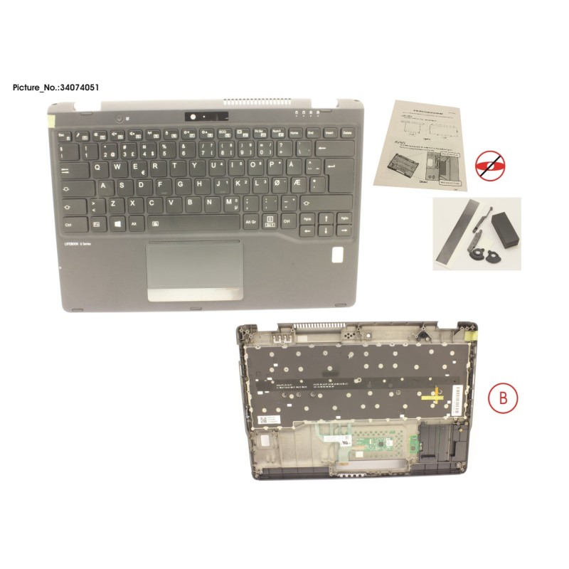 34074051 - UPPER ASSY INCL. KEYB NORWAY W.FP(TBT)
