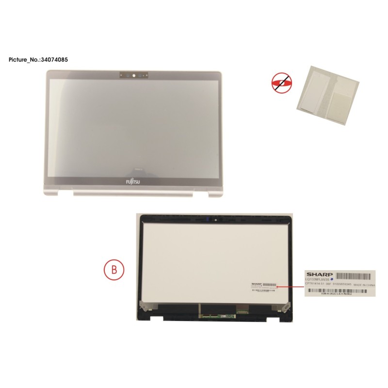 34074085 - LCD ASSY FHD. AG INCL.TOUCHPANEL