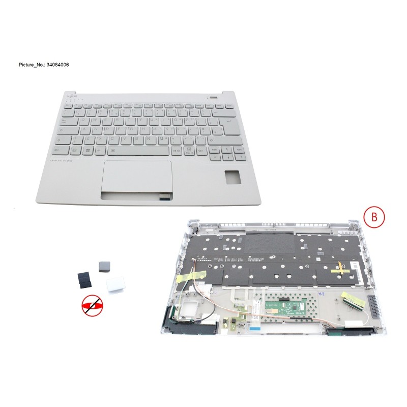 34084006 - UPPER ASSY INCL. KB UK WHITE W. PV