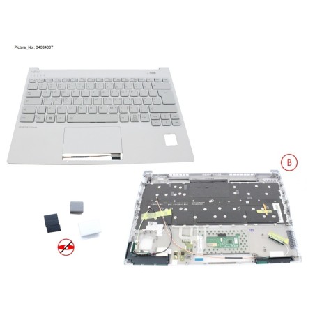 34084007 - UPPER ASSY INCL. KB US WHITE W. PV