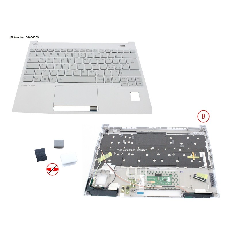 34084009 - UPPER ASSY INCL. KB ITALIAN WHITE W. PV
