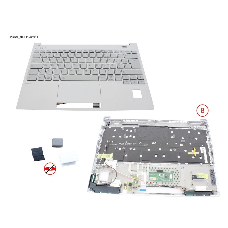34084011 - UPPER ASSY INCL. KB FRANCE WHITE W. PV