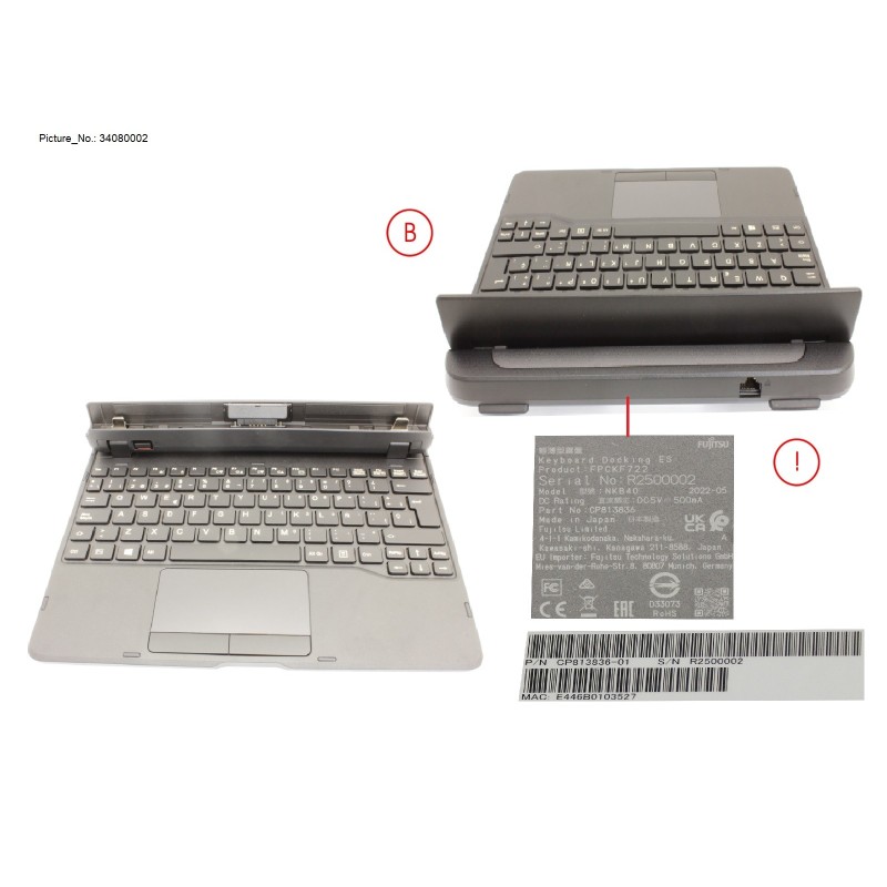 34080002 - KEYBOARD DOCKING SPAIN W. UKCA