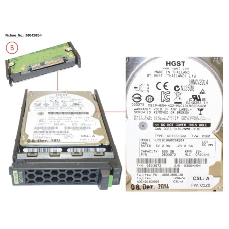 38042854 - HD SAS 12G 600GB 10K 512E HOT PL 2.5  EP