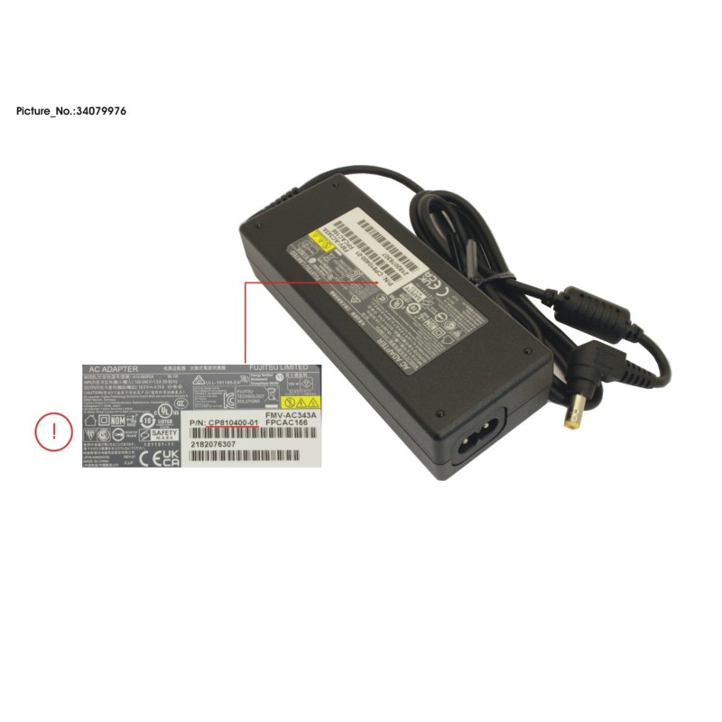 34079976 - AC-ADAPTER 19V 90W (2-PIN) UKCA