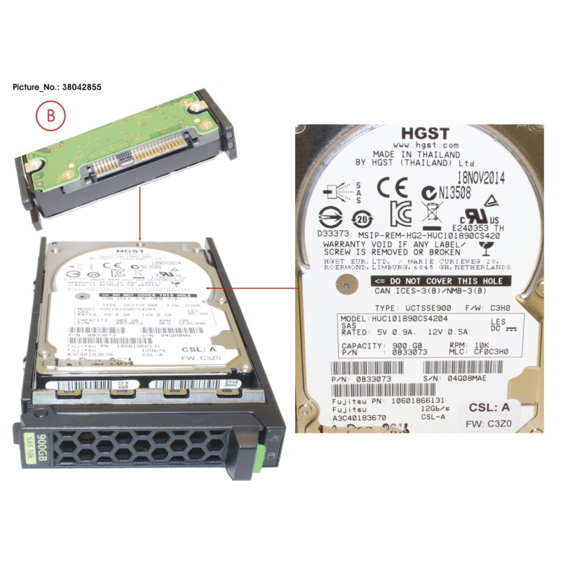 38042855 - HD SAS 12G 900GB 10K 512E HOT PL 2.5  EP