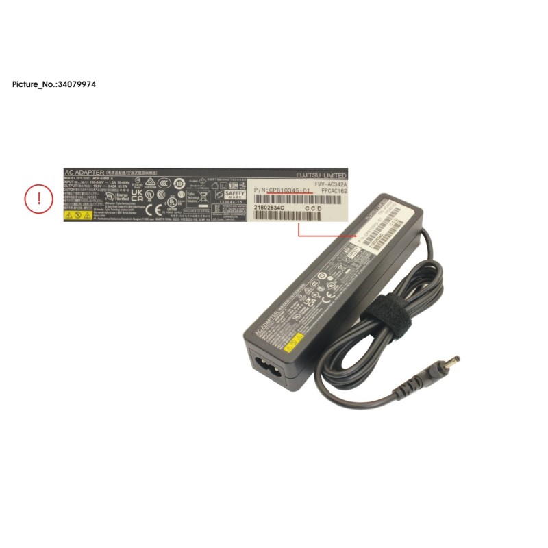 34079974 - AC-ADAPTER 19V 65W (2PIN.STICK TYPE)UKCA
