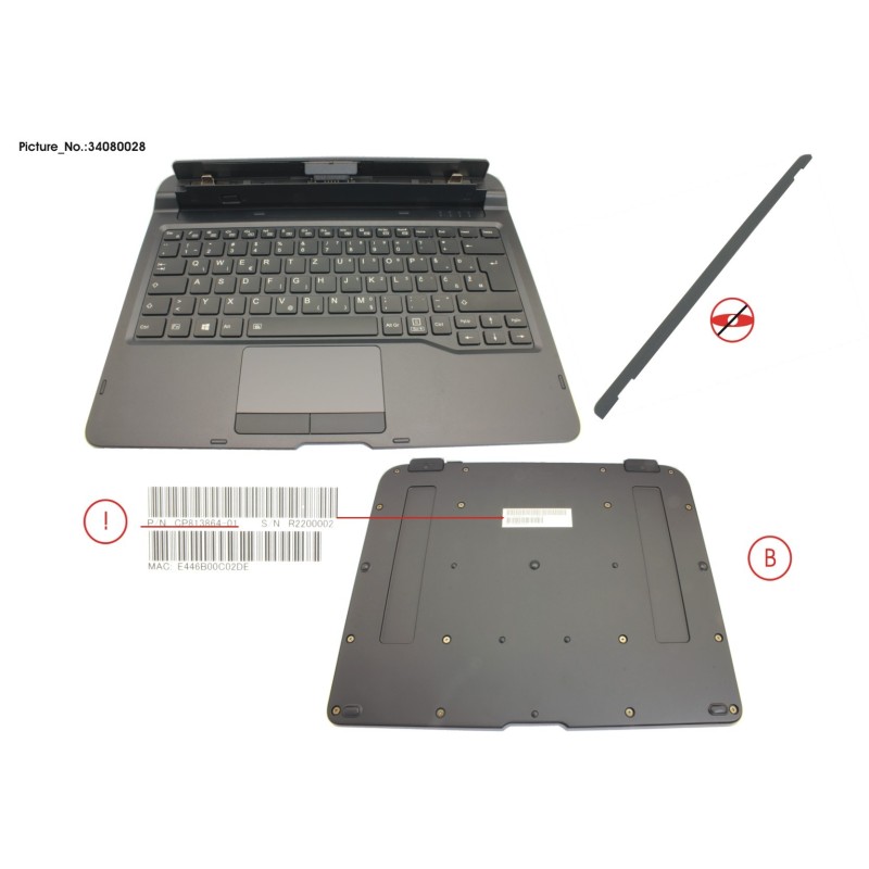 34080028 - KEYBOARD DOCKING EAST EUROPE W. BL. UKCA