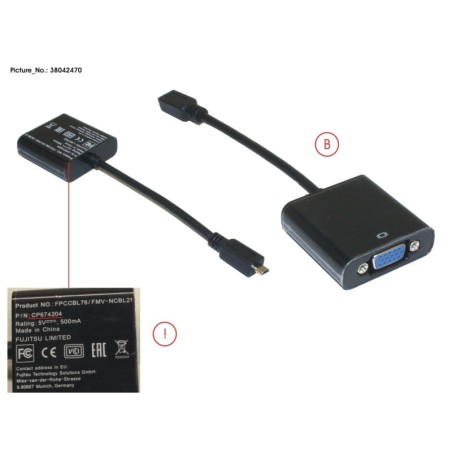 38042470 - CABLE. VGA ADAPTER (MICRO HDMI TO VGA)