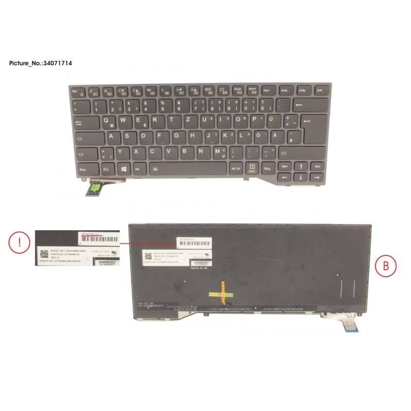 34071714 - KEYBOARD GERMAN W. BL