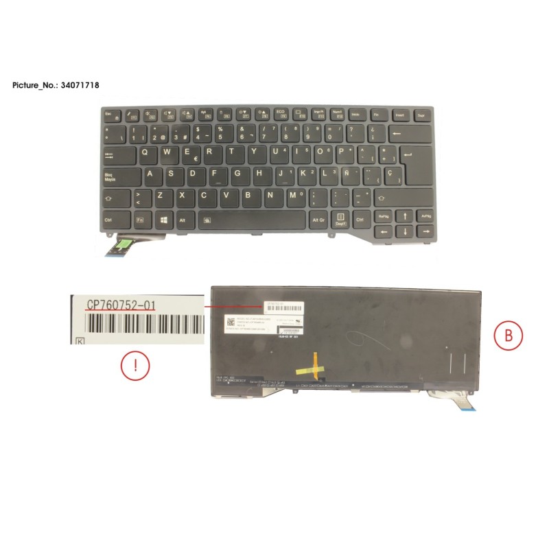 34071718 - KEYBOARD SPAIN W. BL