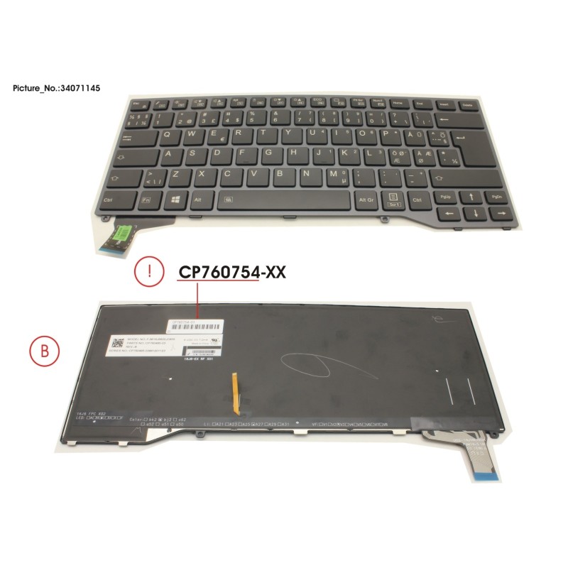34071145 - KEYBOARD NORDIC W.BL