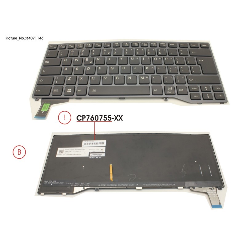 34071146 - KEYBOARD US W.BL