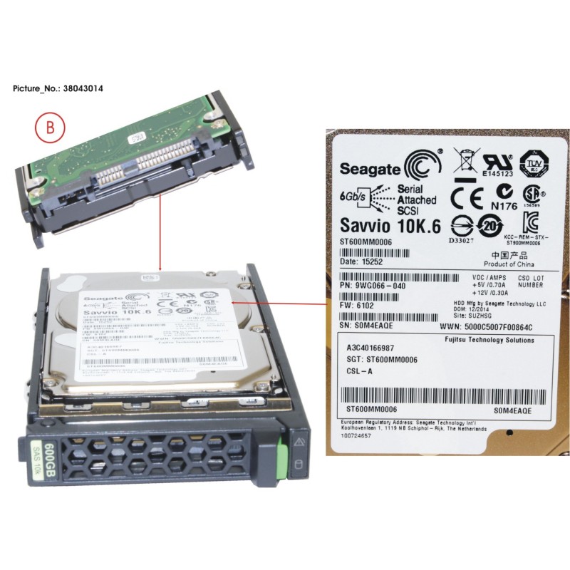 38043014 - HD SAS 6G 600GB 10K HOT PL 2.5  EP