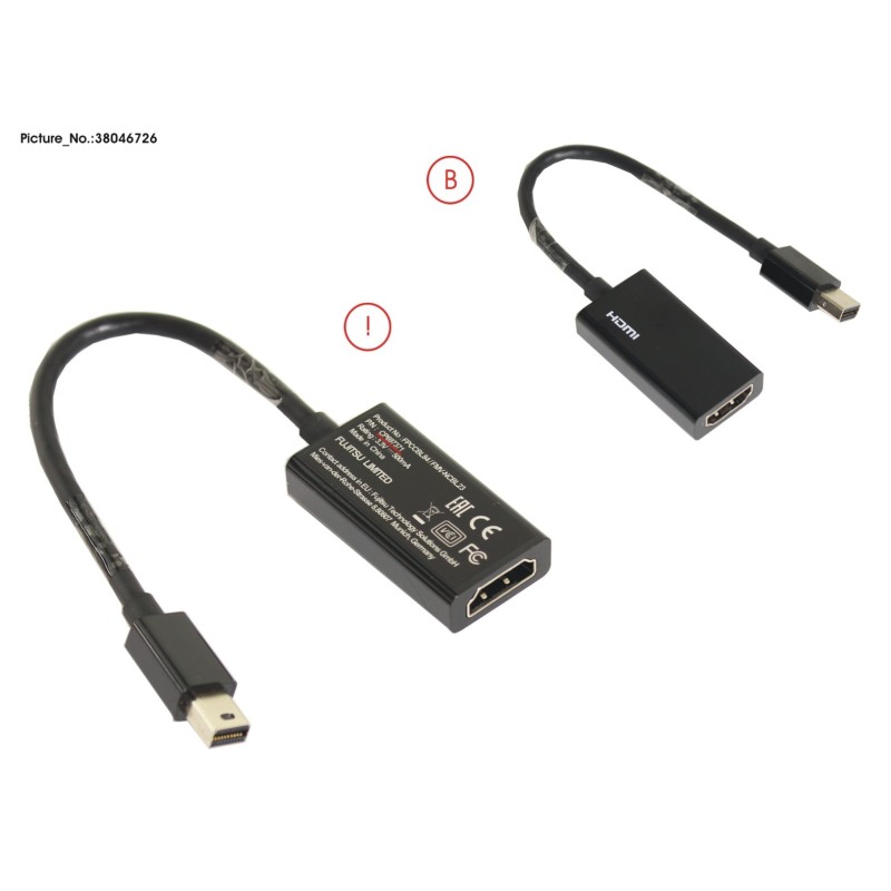 38046726 - CABLE. HDMI ADAPTER (MINI DP TO HDMI)