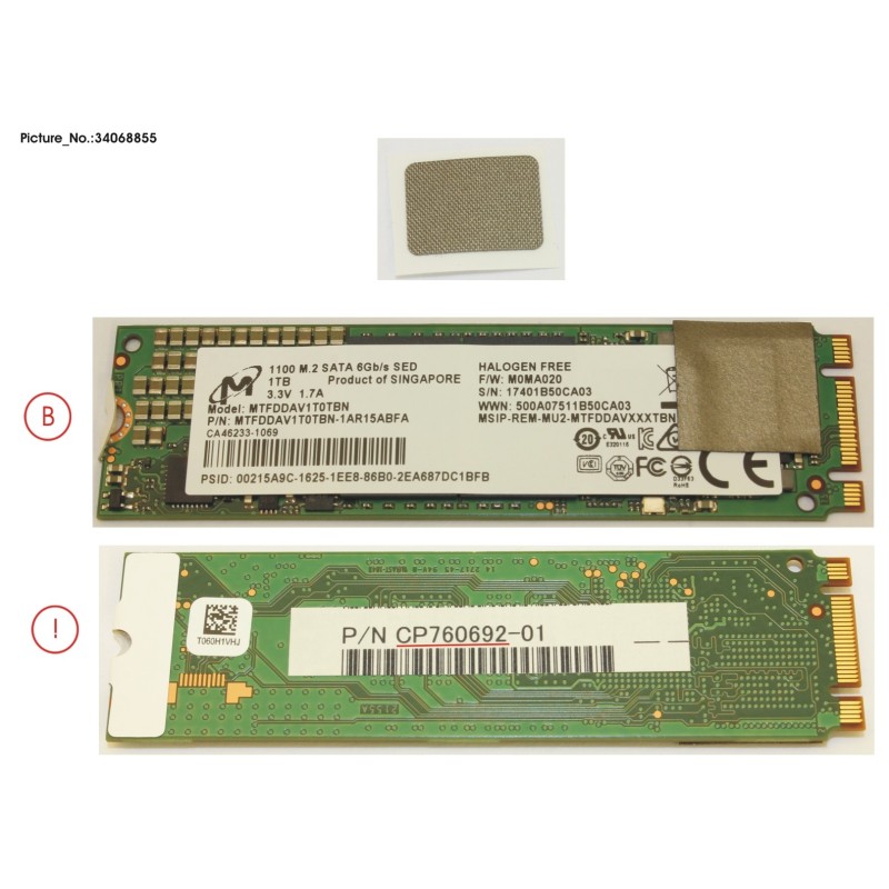 34068855 - SSD M.2 2280 1TB (OPAL) W.RUBBER