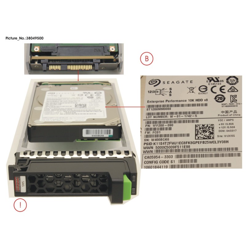38049500 - DX S4 HD DRIVE 2.5   1.2TB 10K