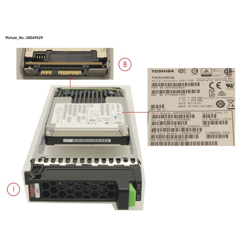 38049529 - DX MLC SSD SAS 2.5  960GB 12G