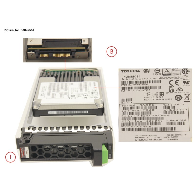 38049531 - DX MLC SSD SAS 2.5  3.84TB 12G