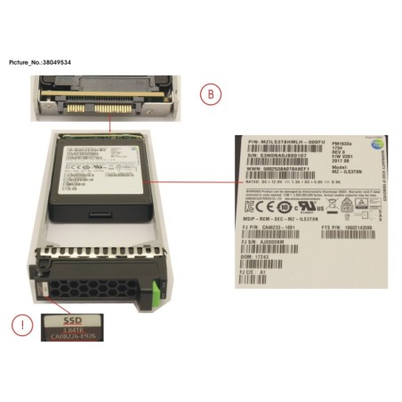 38049534 - DX S4 MLC SSD SAS 2.5  3.84TB 12G