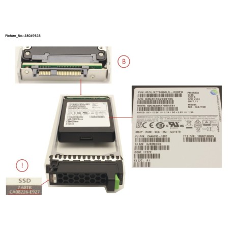38049535 - DX S4 MLC SSD SAS 2.5  7.68TB 12G