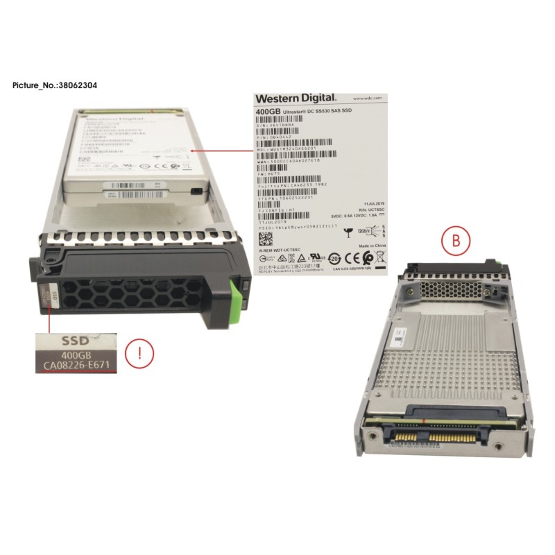38062304 - DX1.200S4 SED SSD 400GB DWPD10 2.5