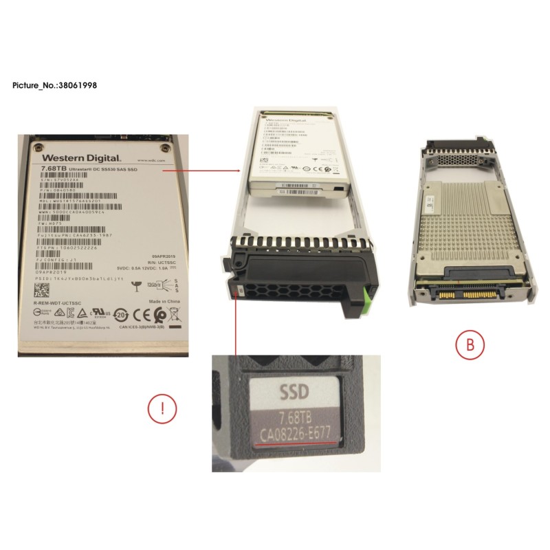 38061998 - DX S4 SED SSD 2.5  7.68TB DWPD1 12G