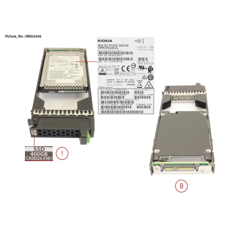 38063446 - DX S3.S4 SSD SAS 2.5  400GB 12G